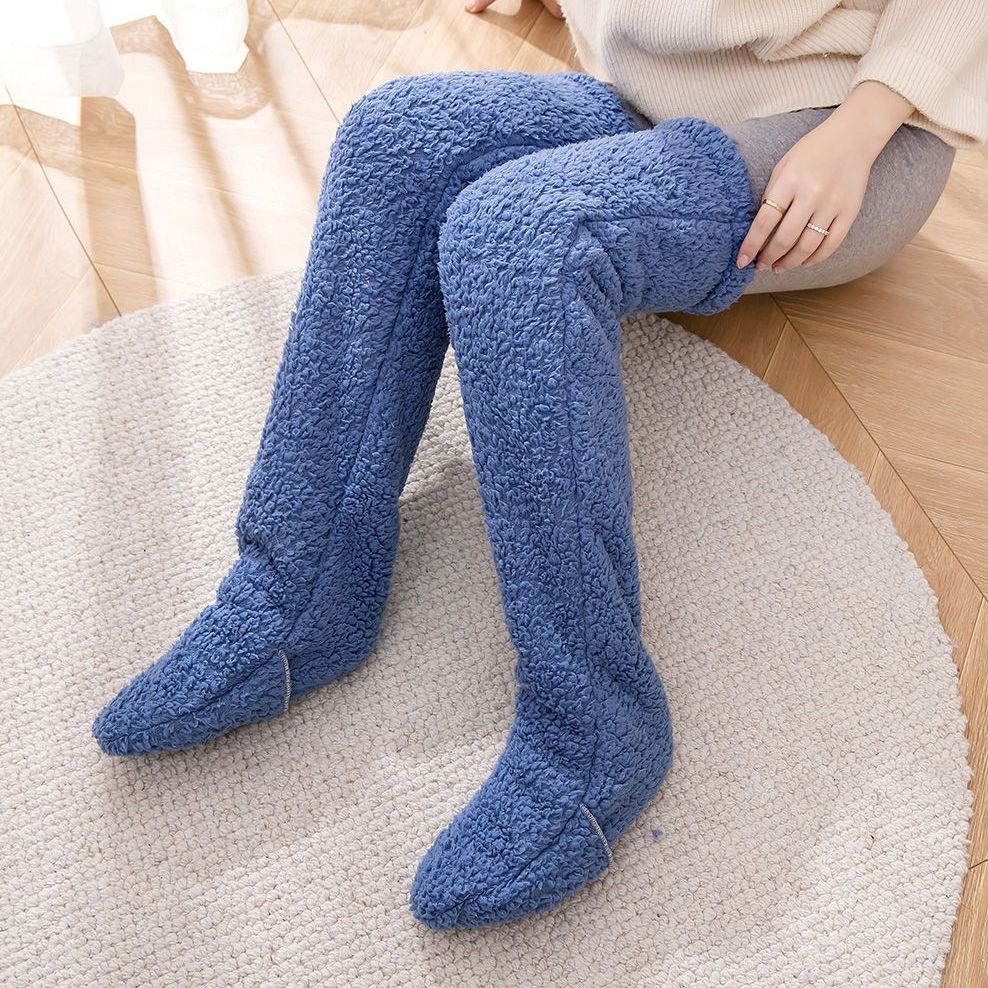 Over Knee High Fuzzy Long Socks Winter Warm Cold Leg Joint Cold-Proof