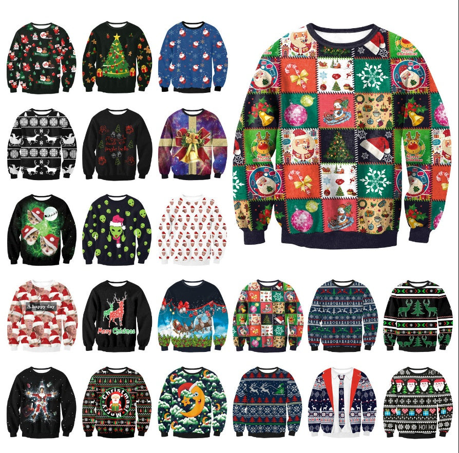 UGLY Christmas Sweater Vacation Santa Elf Funny Women's Men Sweaters