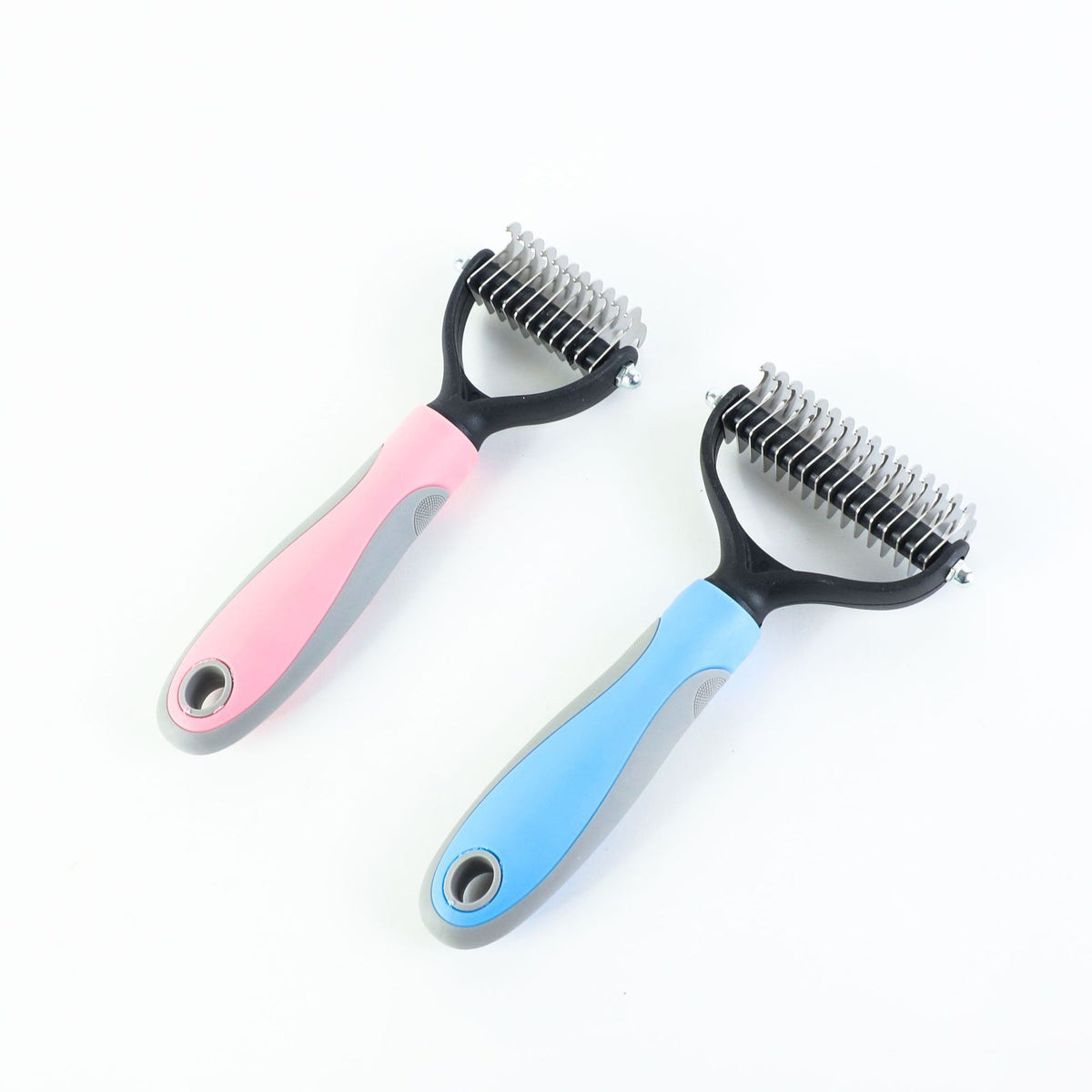 Double-Sided Stainless Steel Pet Brush - Deshedding & Dematting Comb for Dogs and Cats
