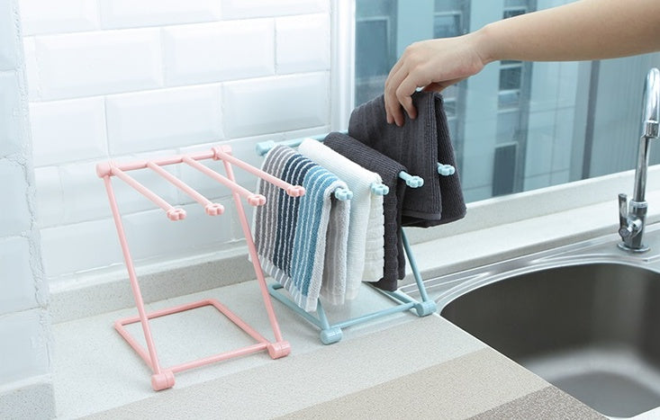 Foldable Dishcloth Drying Shelf - Kitchen Towel Holder