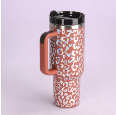40oz Insulated Tumbler with Handle & Straw - Stainless Steel Leakproof Travel Mug