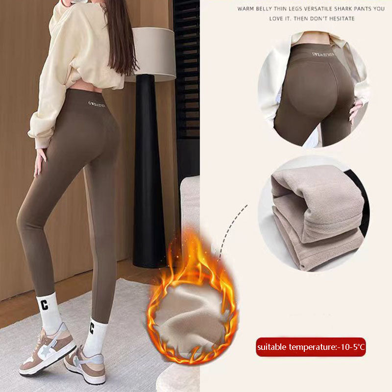 Fleece Thickened Leggings Winter-20 to 5 Shark Pants for Women High