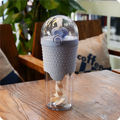 500ML Kids Plastic Water Bottles Protein Shaker Blender with Straw BPA