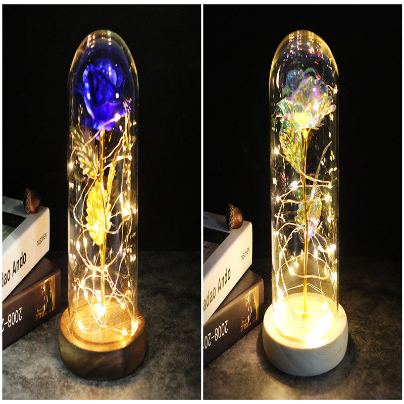 Little Prince Rose in Glass Dome - Eternal Flower LED Gift