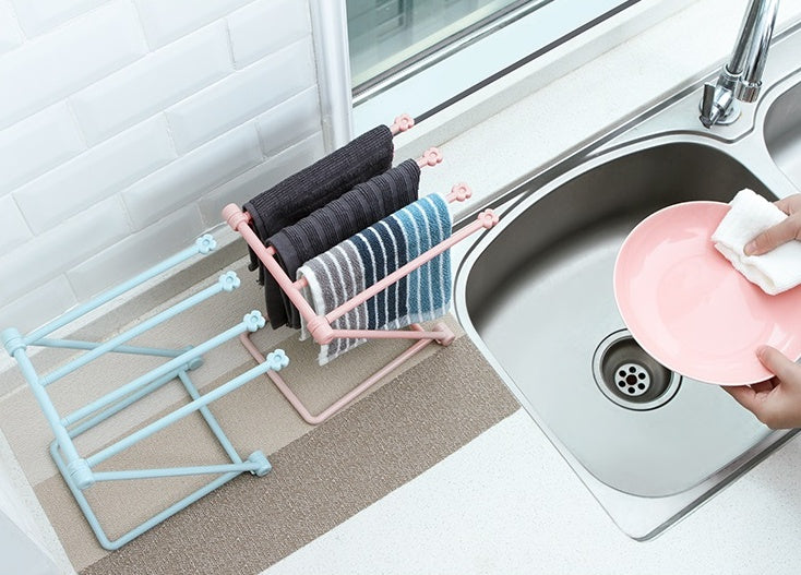 Foldable Dishcloth Drying Shelf - Kitchen Towel Holder