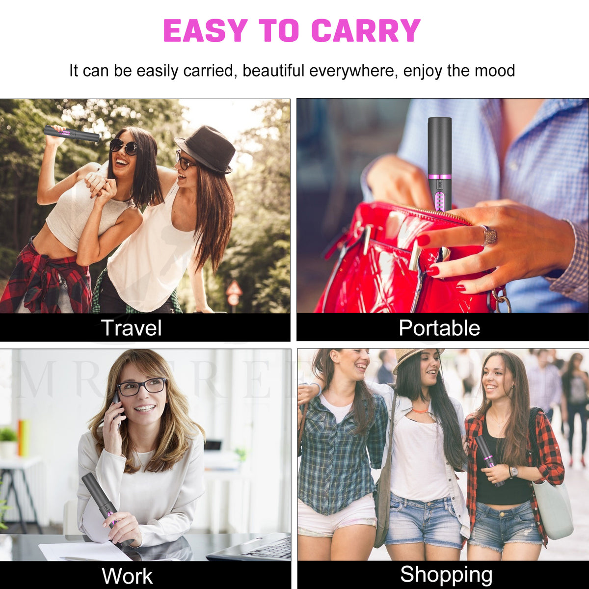 Mini Wireless Travel Hair Straightener - USB Rechargeable Ceramic Flat Iron