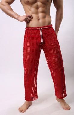 Men’s Sexy Mesh Trousers - Sheer Lounge Pants