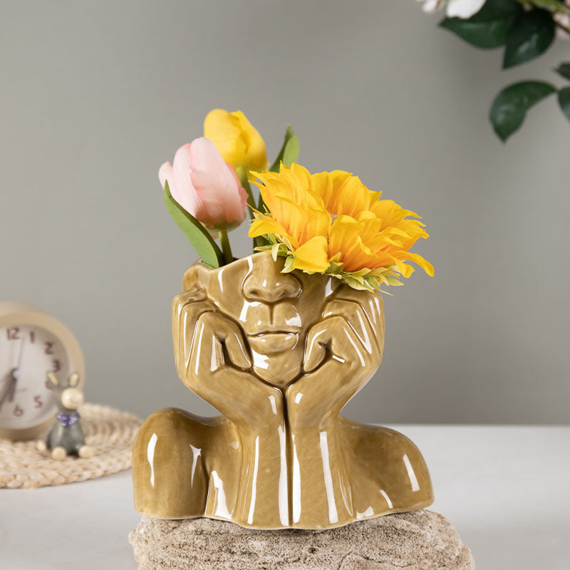 Home Decor Ceramic Flower Vase - Modern Sculpture Vase