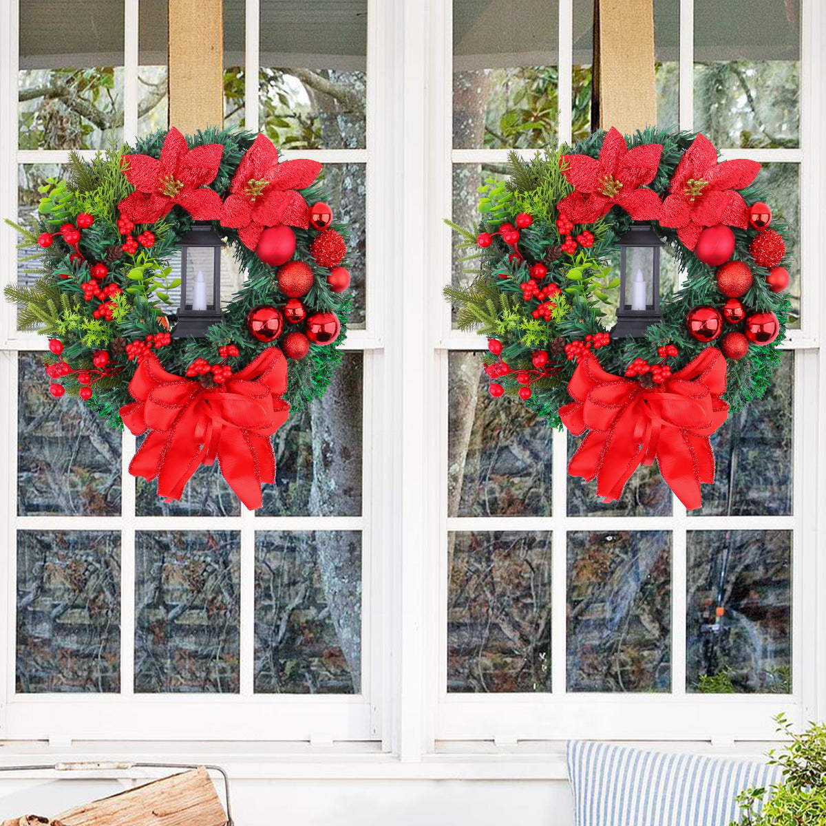 Christmas Light Wreath Door and Window Decoration Vine Ring | Holiday Gift