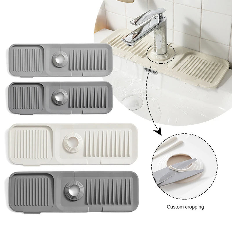 Silicone Faucet Splash Guard Mat - Sink Drain Pad