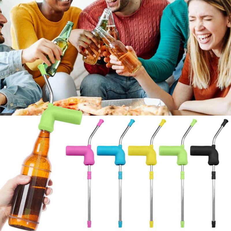 Beer Snorkel Straw Bong Funnel Slammer Double Drinking Bar Tools