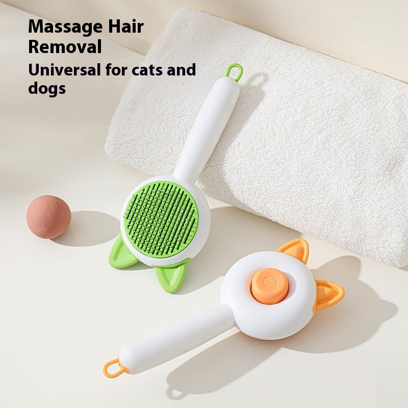 Self-Cleaning Pet Dematting Comb - Hair Remover Massage Brush for Cats & Dogs
