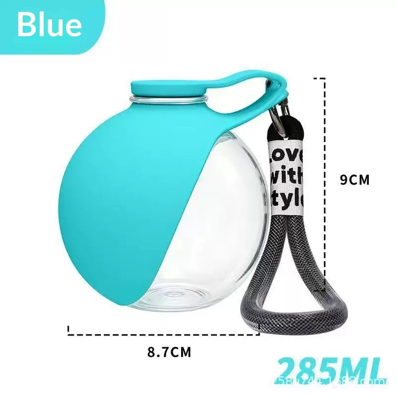 Stainless Steel Portable Dog Water Cup - Travel Pet Drinking Bottle with Bowl