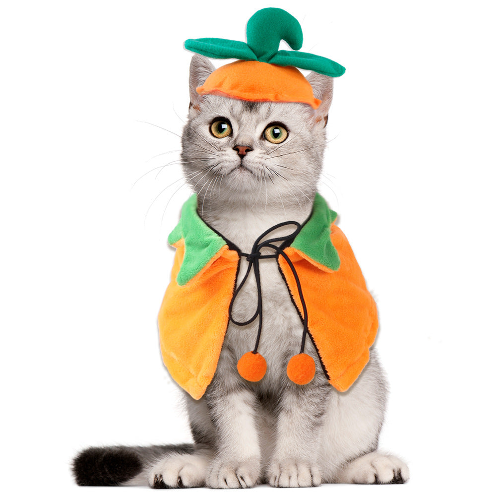 Halloween Pumpkin Double-sided Dog Cloak Cat Ornaments