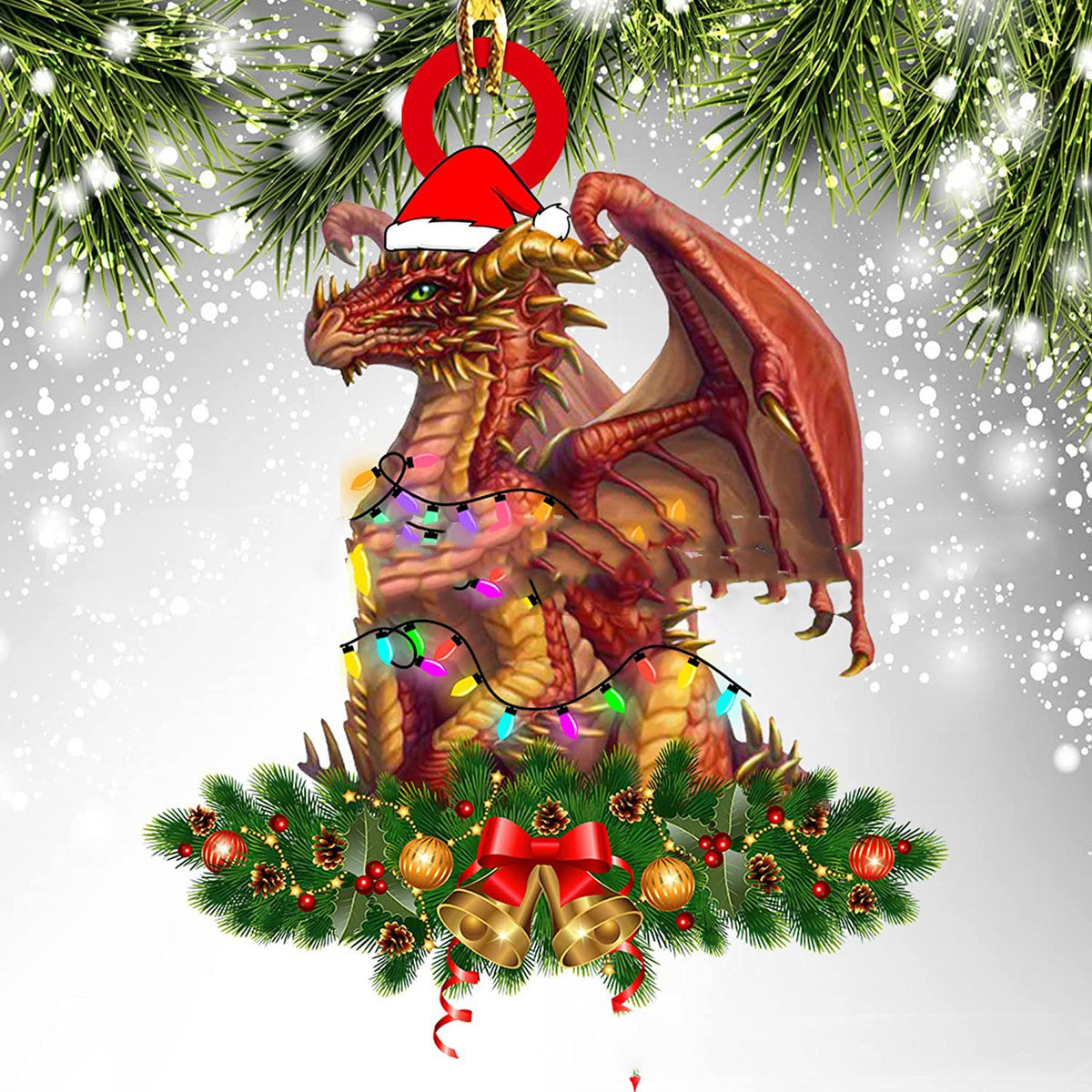 Christmas Dinosaur Dragon Egg Decorations Pendant Acrylic | Xmas Holiday Decor