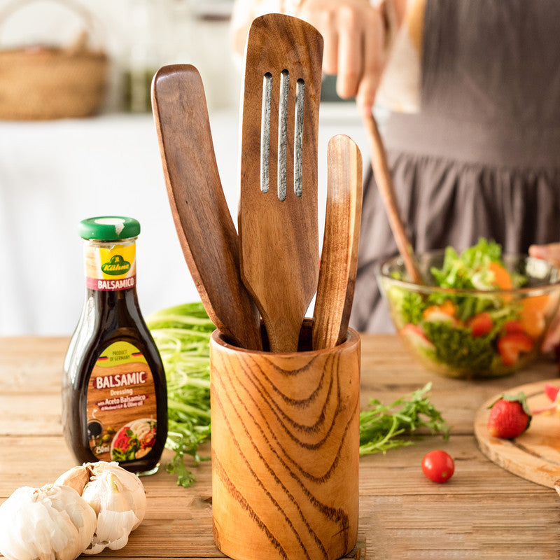 Teak Wood Cooking Spatula & Salad Spoon - Non-Scratch Kitchen Utensil