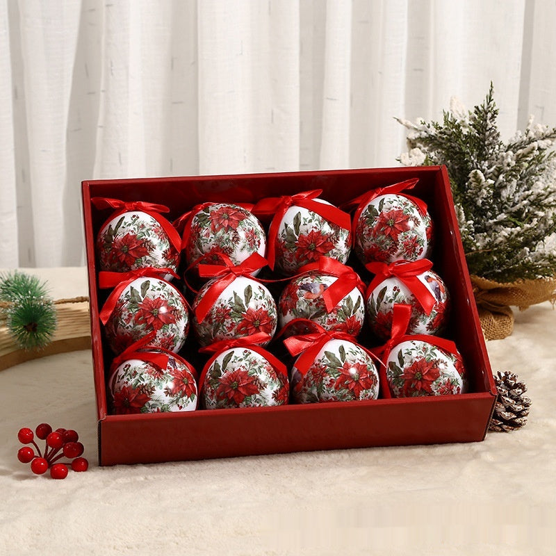 Christmas Exquisite Printing Tree Ornament Ball | Xmas Holiday Decor