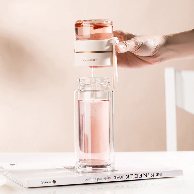 Double-Wall Glass Tea Infuser Bottle - 400-450 ml
