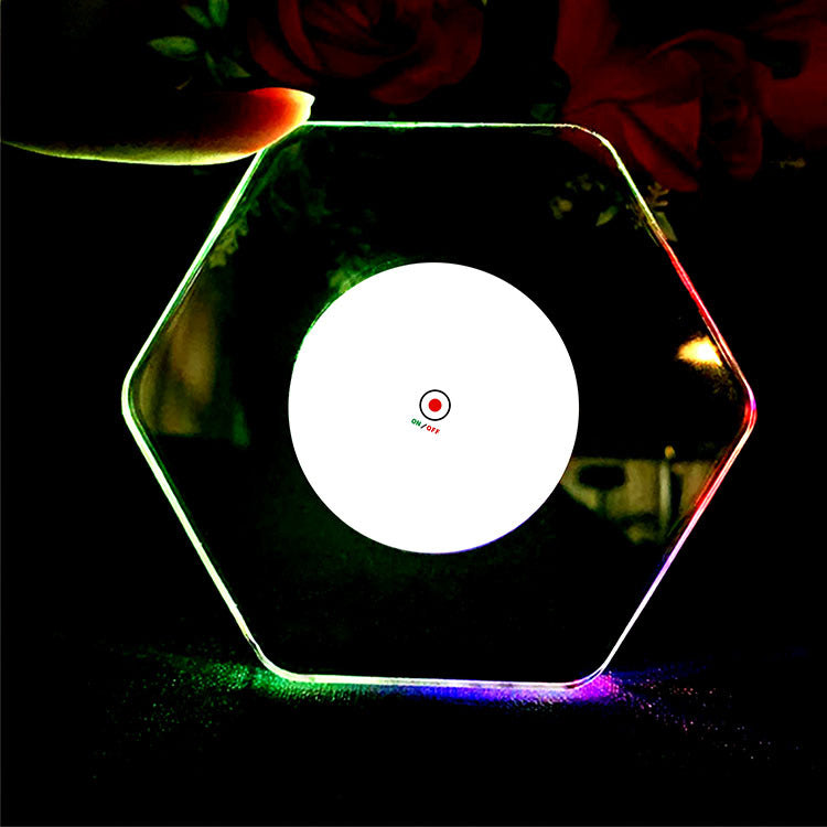 LED Glow Acrylic Crystal Coaster - Light-Up Drink Coaster