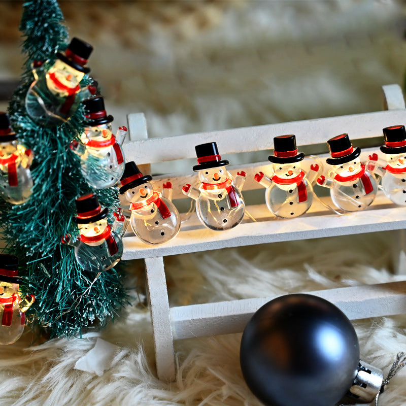 Christmas Snowman Modeling Decorative String Lights | Xmas Holiday Decor