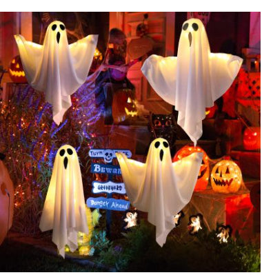 Light-Up Hanging Ghost - Glowing Halloween Ghost Decoration
