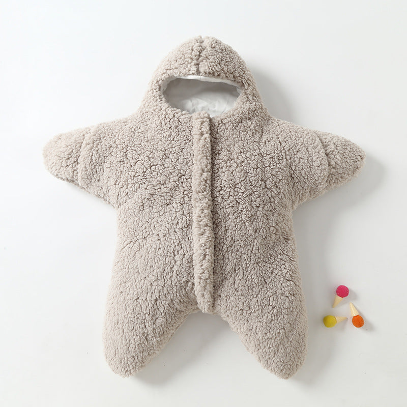 Baby Starfish Lamb Velvet Sleeping Bag - Soft Wearable Blanket