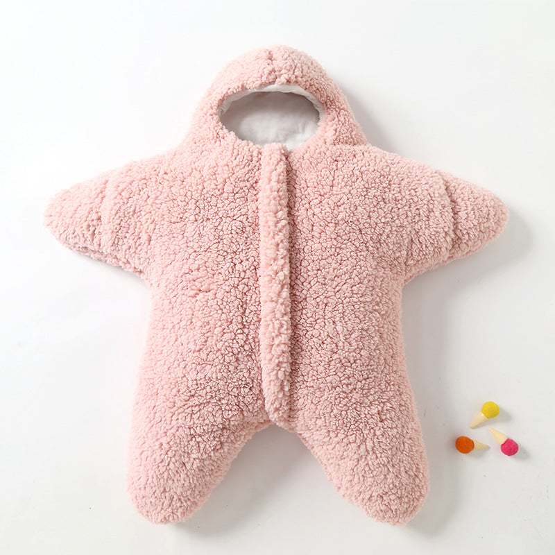 Baby Starfish Lamb Velvet Sleeping Bag - Soft Wearable Blanket