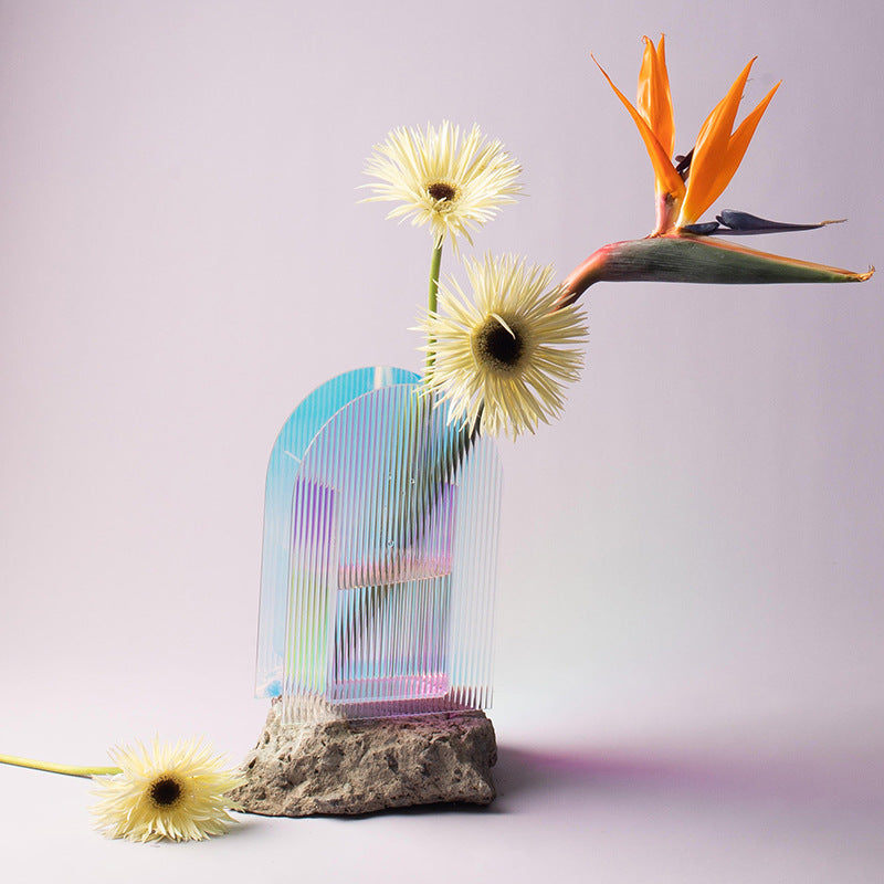 Nordic Minimalist Acrylic Vase - Creative Modern Flower Vase