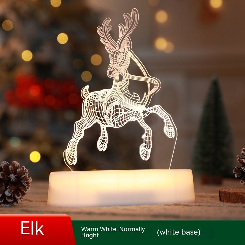 Christmas 3D Acrylic LED Night Light Lamp | Xmas Holiday Decor
