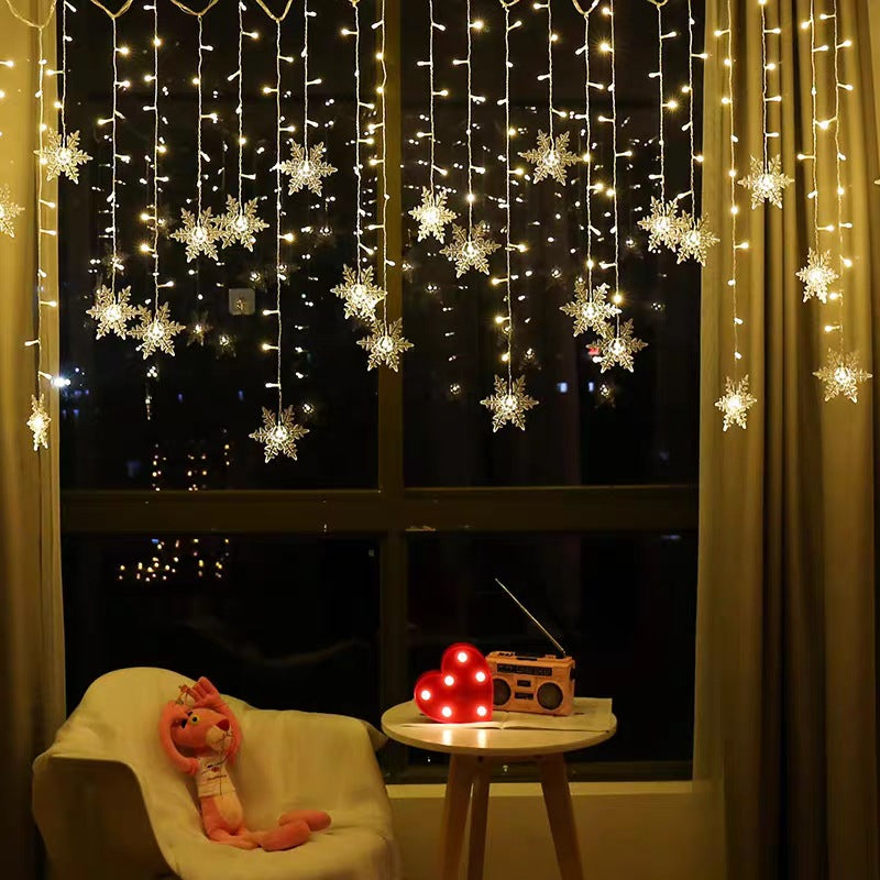 Christmas Decoration LED Snowflake Curtain Light | Xmas Holiday Decor