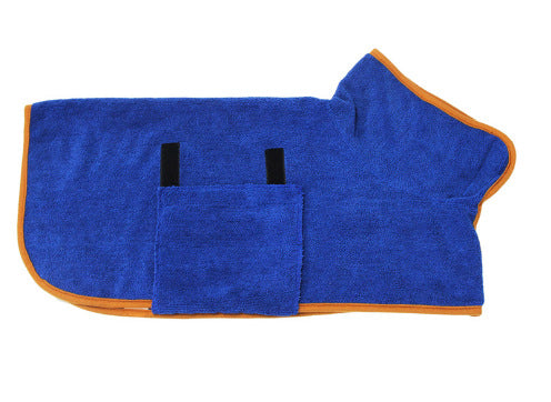 Absorbent Dog Bathrobe with Hood - Microfiber Waist-Wrap Drying Coat