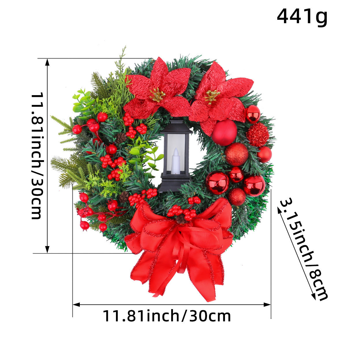 Christmas Light Wreath Door and Window Decoration Vine Ring | Holiday Gift