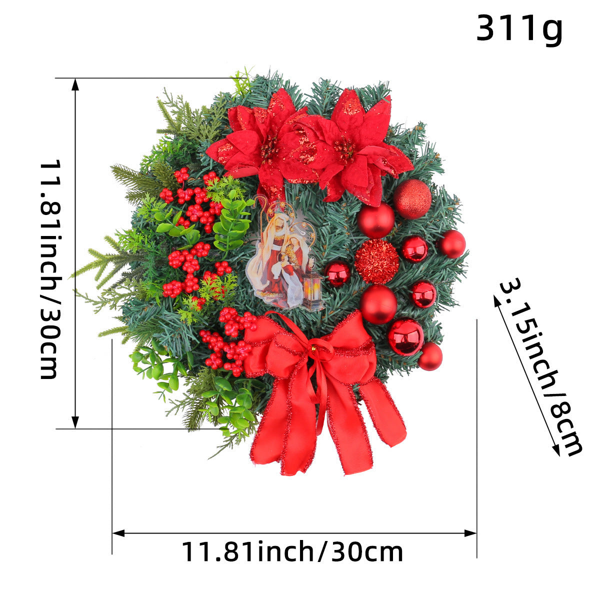 Christmas Light Wreath Door and Window Decoration Vine Ring | Holiday Gift