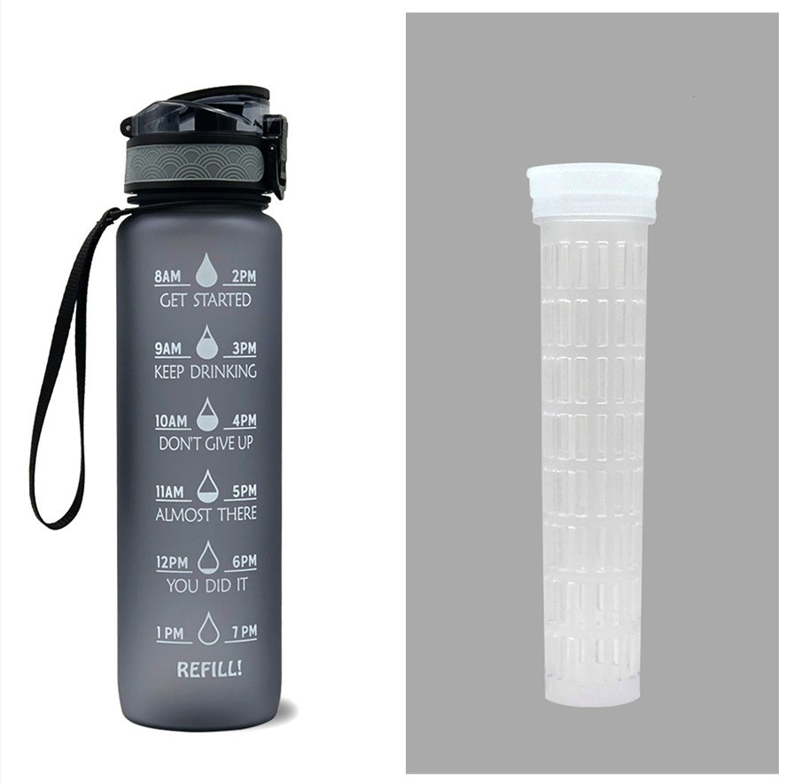 1 L Motivational Water Bottle with Time Markers