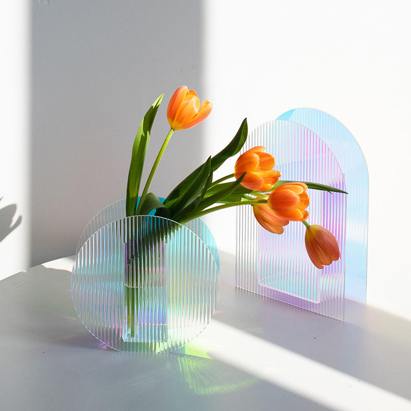 Nordic Minimalist Acrylic Vase - Creative Modern Flower Vase