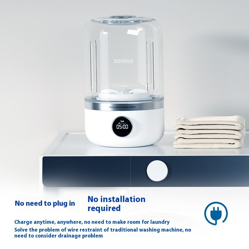 Mini Rechargeable Washing Machine - Portable Underwear & Travel Washer