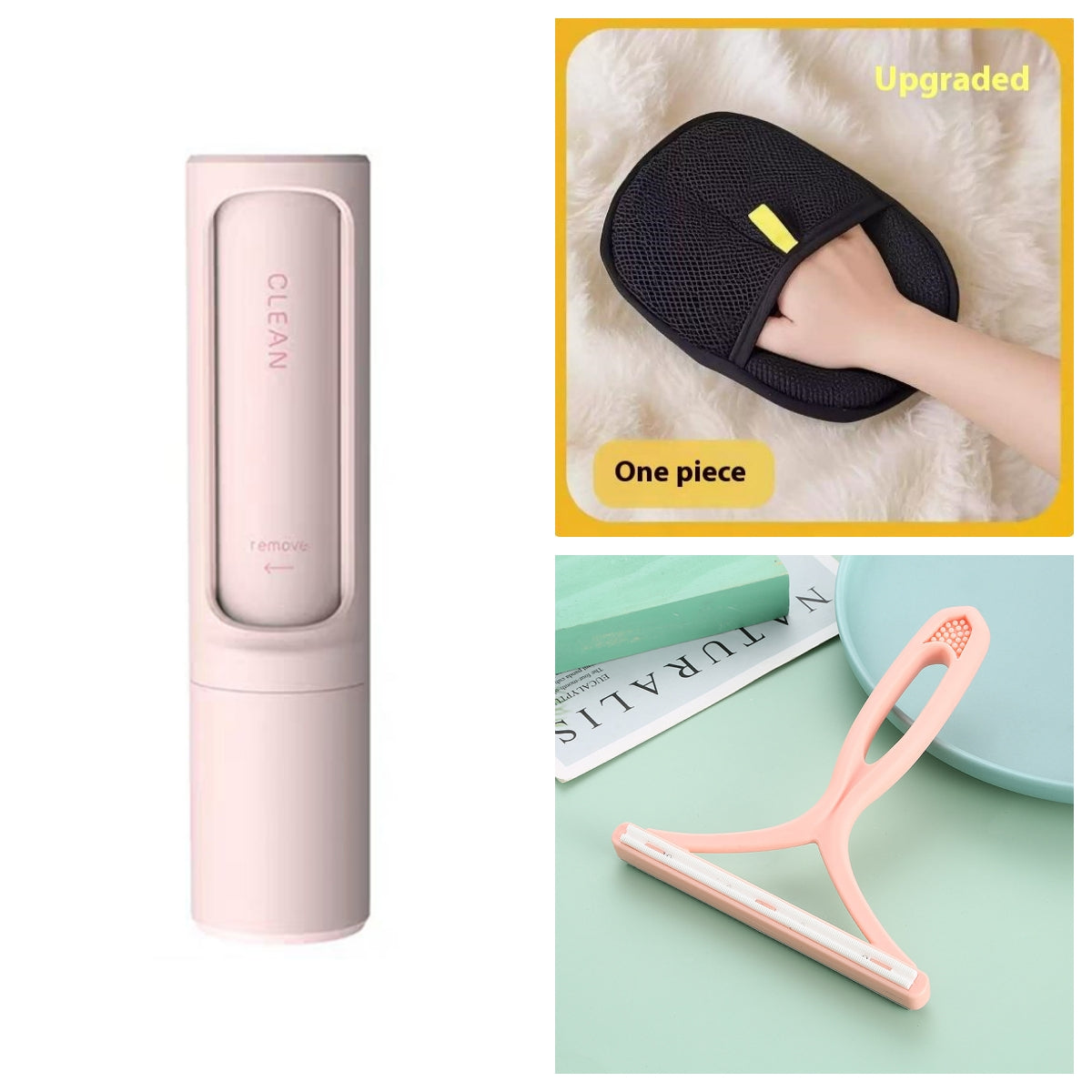 2-in-1 Reusable Pet Hair Remover Brush - Self-Cleaning Lint Roller for Furniture & Clothes