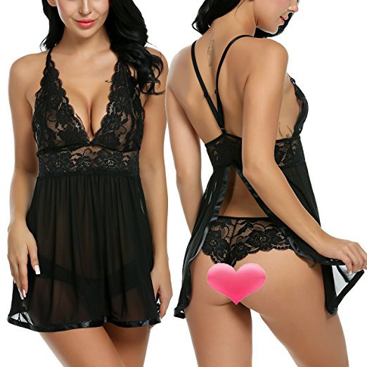 Women’s Fun Split Pajama Lingerie Set - Plus Size Available