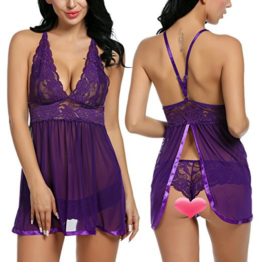 Women’s Fun Split Pajama Lingerie Set - Plus Size Available