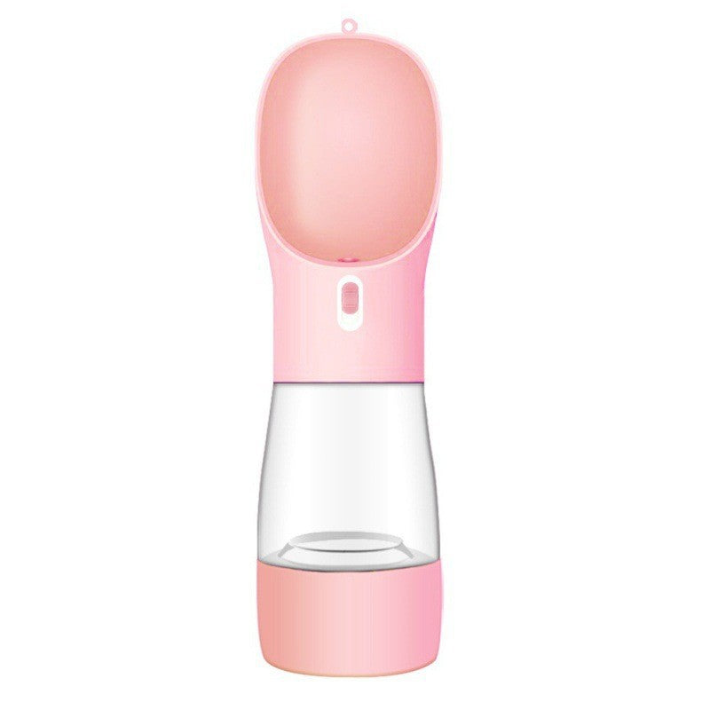 Portable Dog Water Bottle with Food Bowl - Travel Pet Drinking Bottle 458 ml
