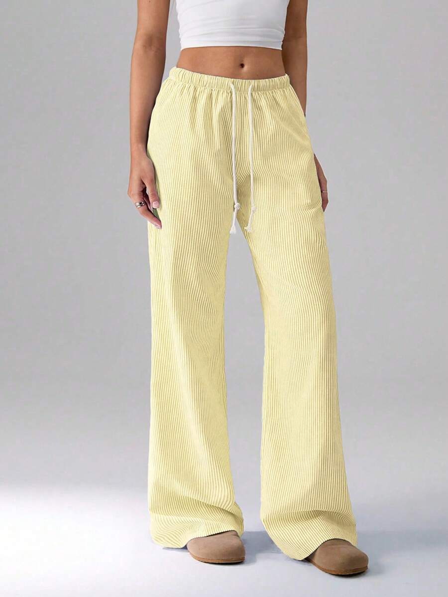 Women's Loose Wide-Leg Pants with Tie Waist