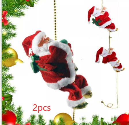 Electric Climbing Santa Claus Ladder - Musical Animated Christmas Decoration