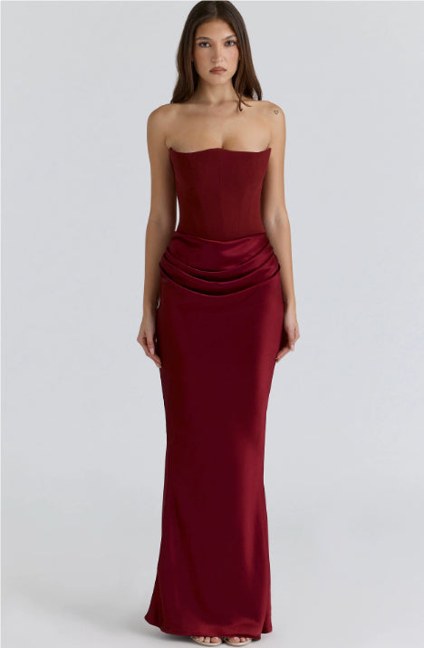 Slim Tube Top Long Dress Sexy Fashion Bandeau Backless Party Evening
