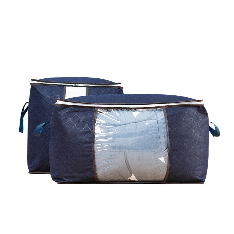 Large Quilt & Clothes Storage Bag - Foldable Moving Organizer Box with Handles
