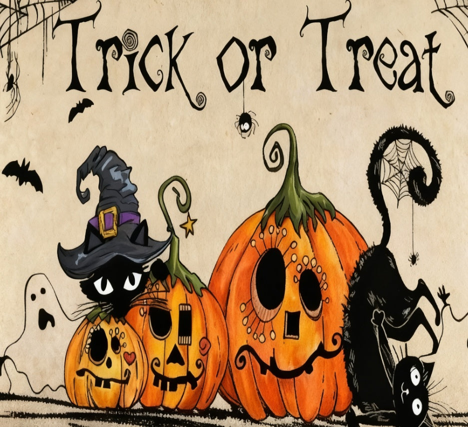 Halloween Doormat - Non-Slip Welcome Mat with Pumpkin & Ghost Designs