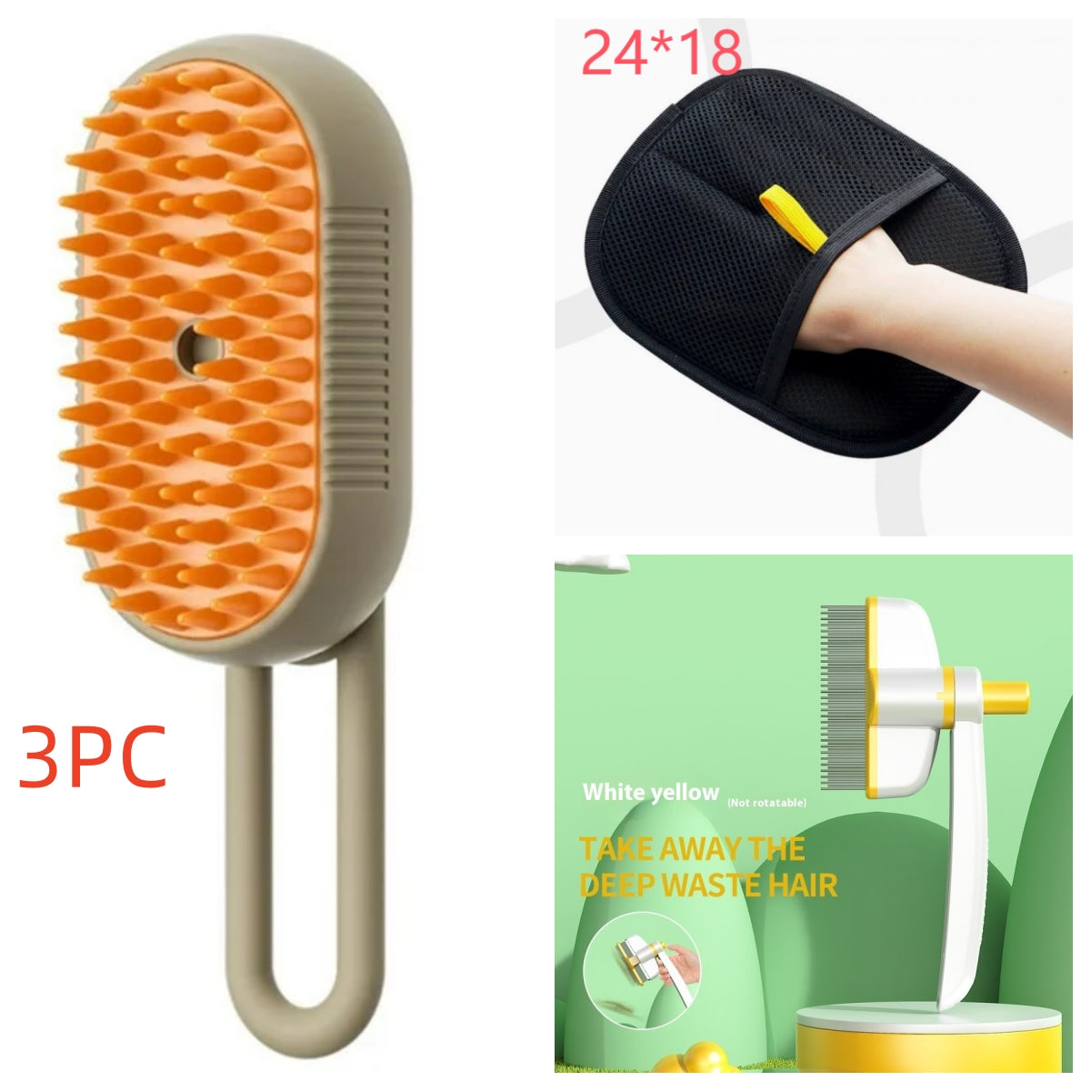 3-in-1 Cat Steam Brush - Electric Spray Massage Comb for Pet Hair Removal