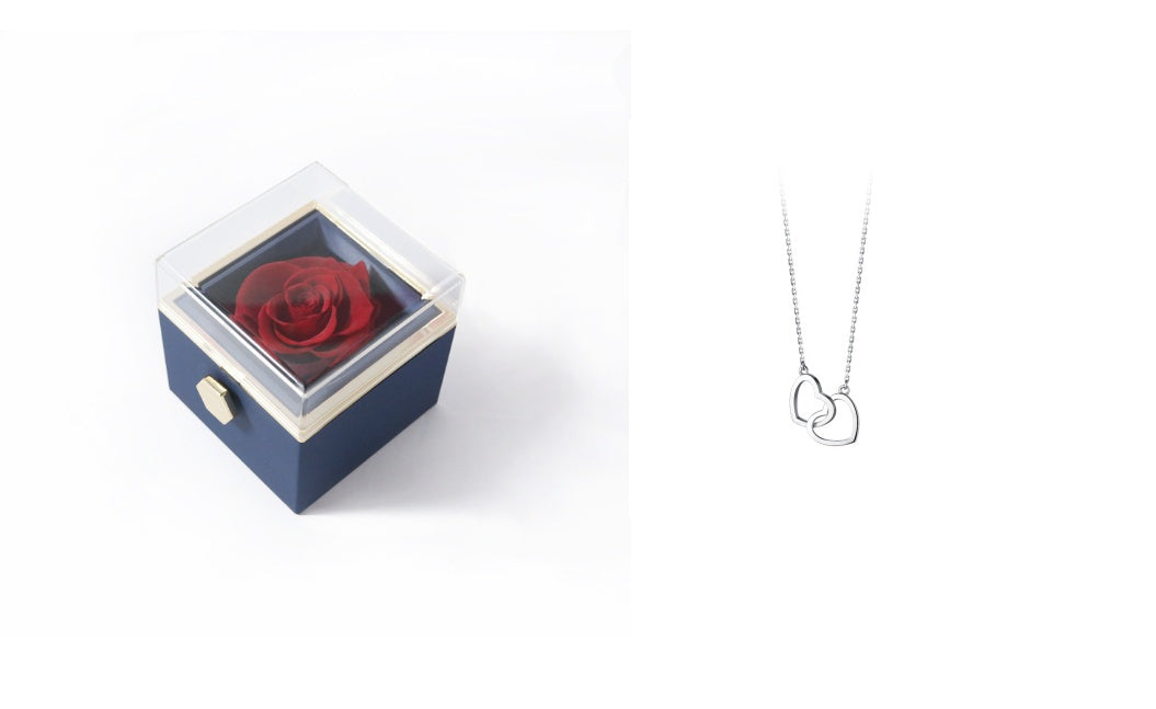 Acrylic Rotating Rose Jewelry Box