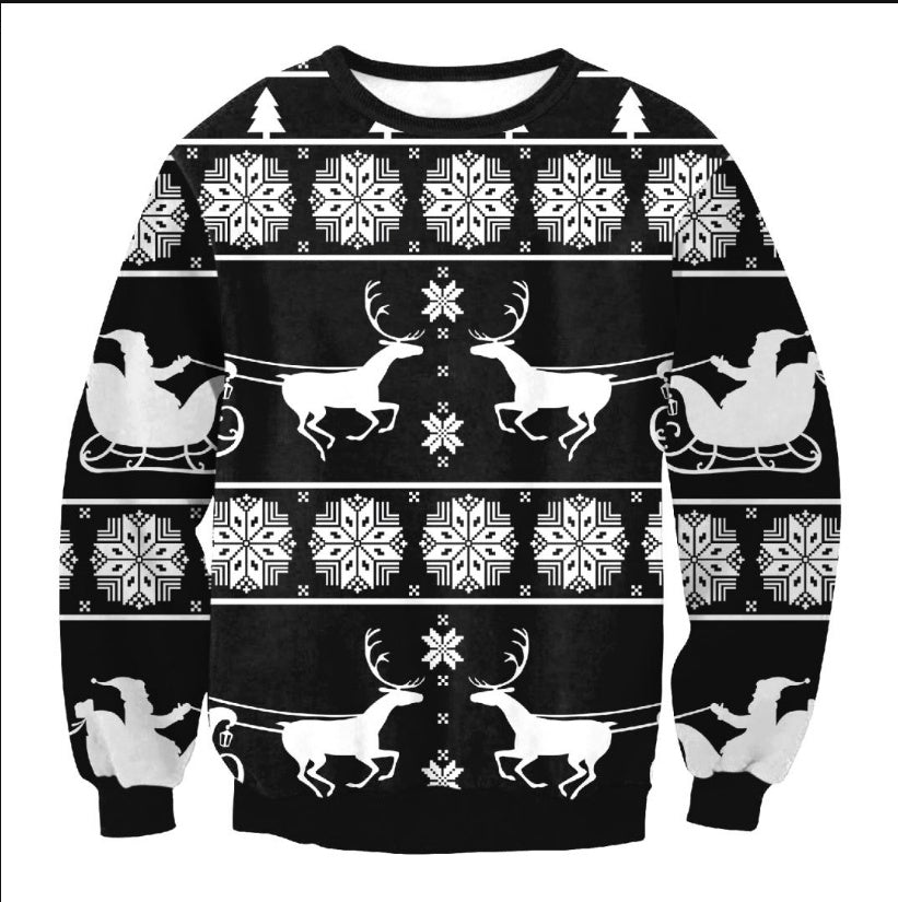 UGLY Christmas Sweater Vacation Santa Elf Funny Women's Men Sweaters