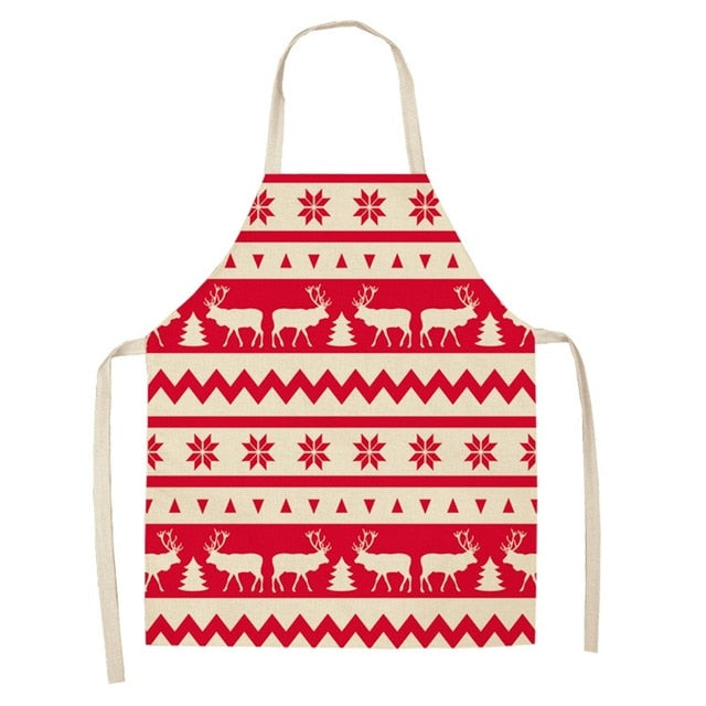 Christmas Cotton Linen Creative Apron | Holiday Gift