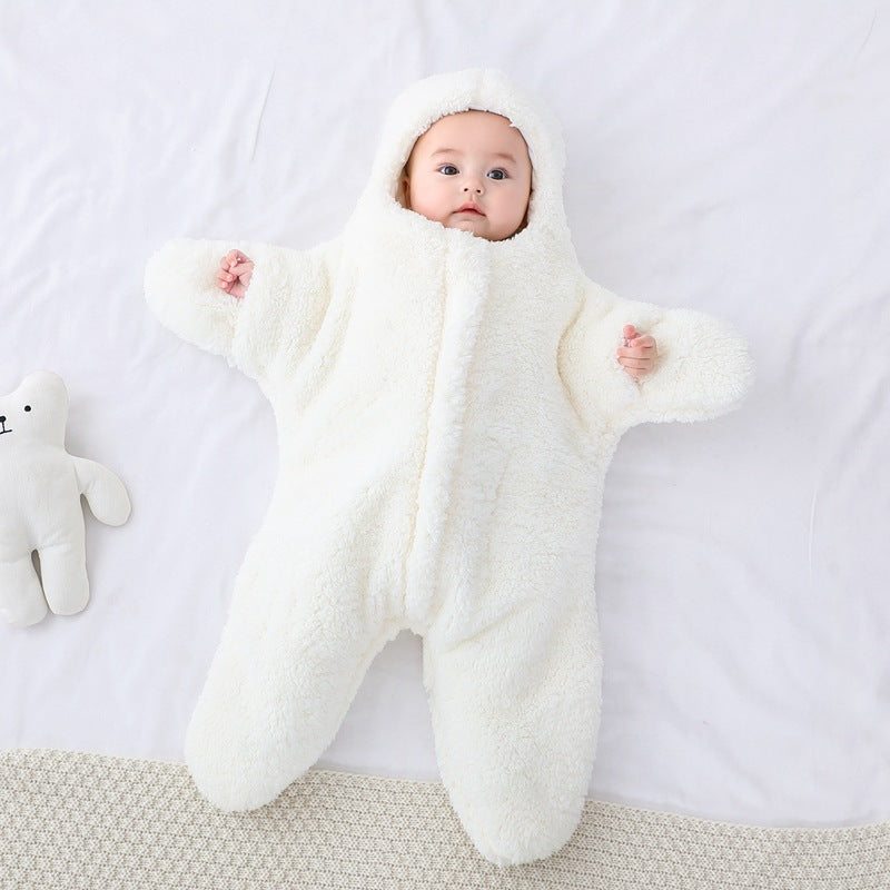 Baby Starfish Lamb Velvet Sleeping Bag - Soft Wearable Blanket